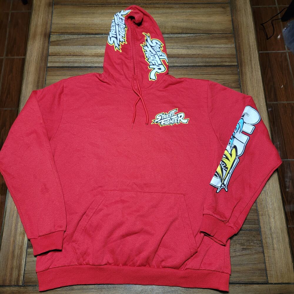 Capcom Red LS Unisex Pullover Hoodie "Street Fighter Legend" - Size XL - Picture 4 of 7